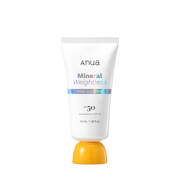 ANUA Mineral Weightless Finish Sunscreen SPF 50 50ml  أنوا واقي شمس يرطب البشرة ويعمل كقاعدة ناعمة قبل المكياج