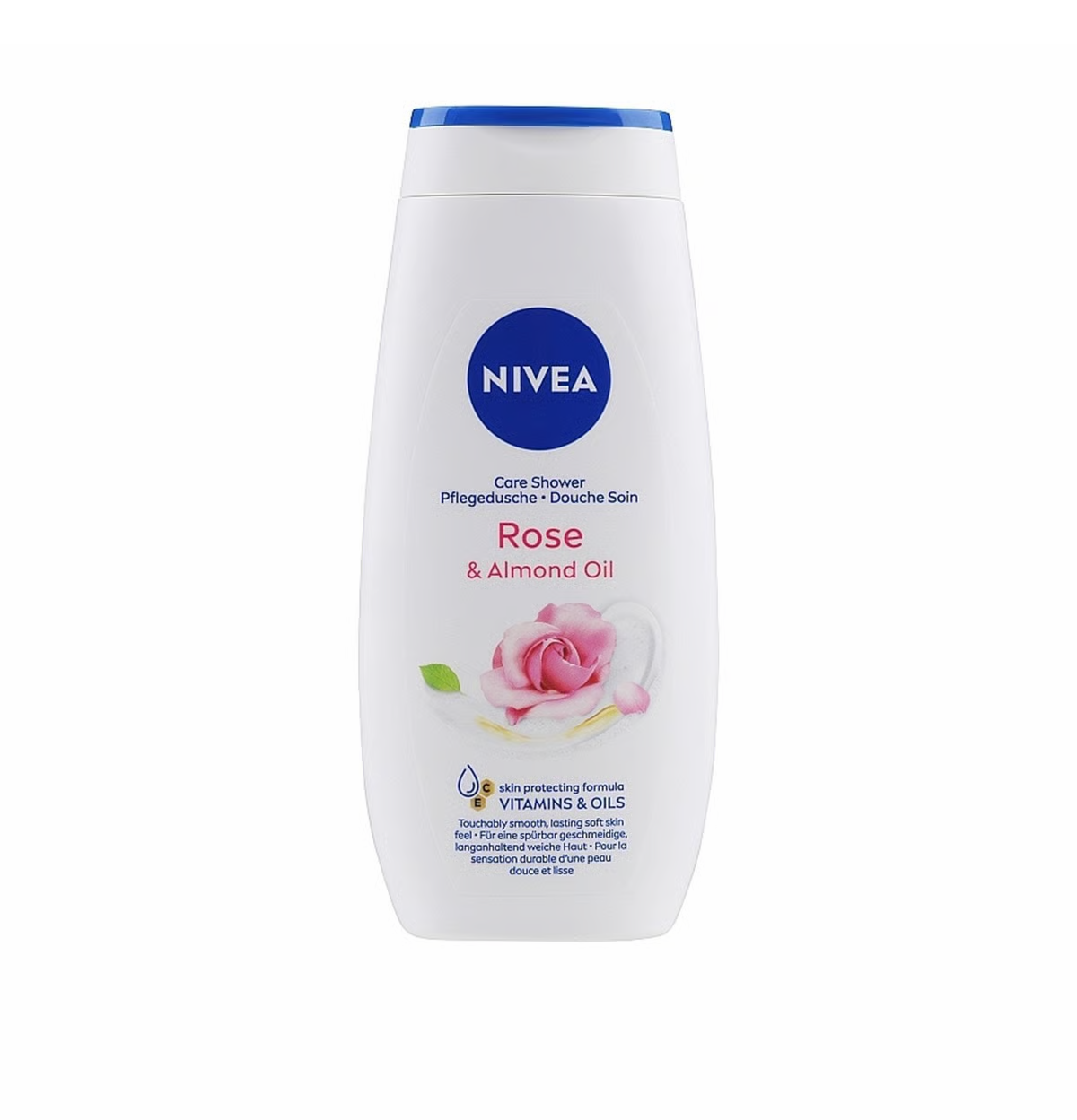 NIVEA Care Shower Rose & Almond Oil Shower Gel 750ml نيفيا جل استحمام بزيت الورد واللوز يغذي البشرة ويحميها من الجفاف