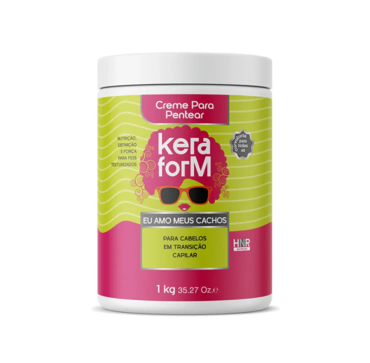 KERAFORM Eu Amo Meus Cachos 1000g كيرافورم كريم غني بالكولاجين للشعر المجعد يفك التشابك و يقلل التجعد