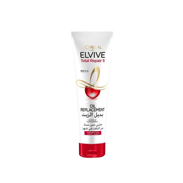 LOREAL PARIS ELVIVE Total Repair 5 Oil Replacement 300ml  لوريال باريس الفيف بديل الزيت يساعد على إصلاح مظهر الأطراف المتقصفة وتقوية الشعر