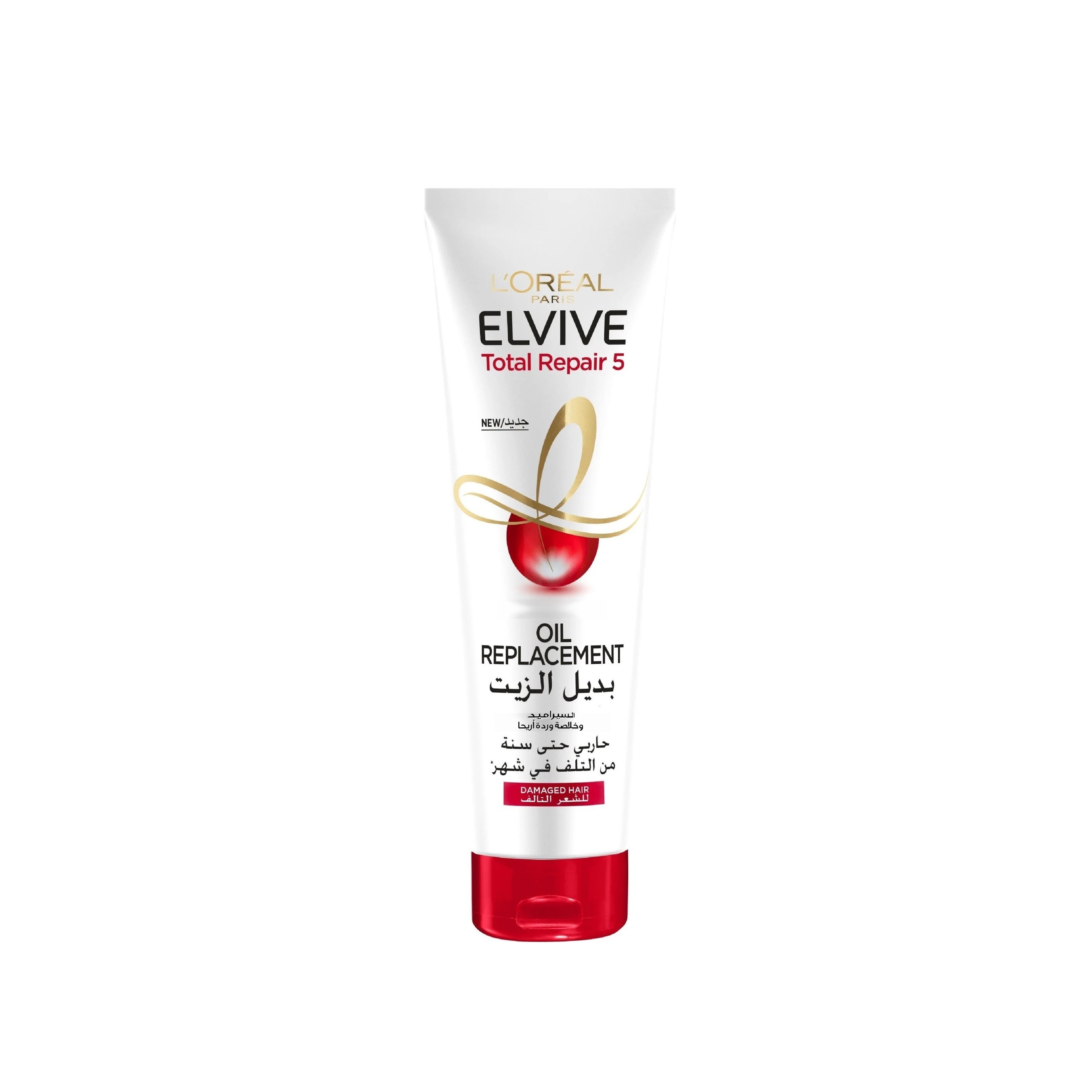 LOREAL PARIS ELVIVE Total Repair 5 Oil Replacement 300ml لوريال باريس الفيف بديل الزيت يساعد على إصلاح مظهر الأطراف المتقصفة وتقوية الشعر