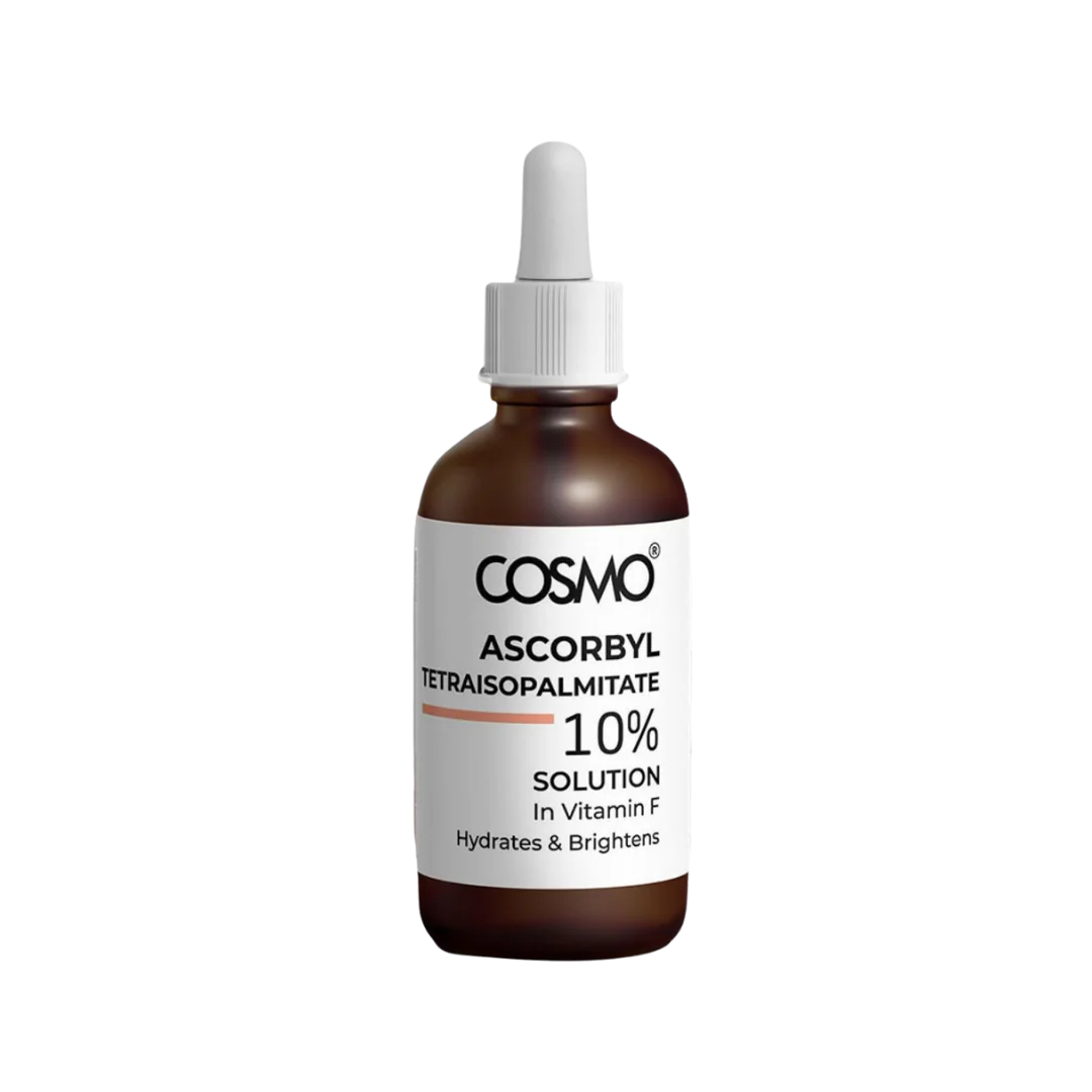 COSMO Ascorbyl 10% Solution In F 30ml كوزمو سيروم فيتامين f و فيتامين c يوحد اللون، يقلل التصبغات، ويرطب البشرة