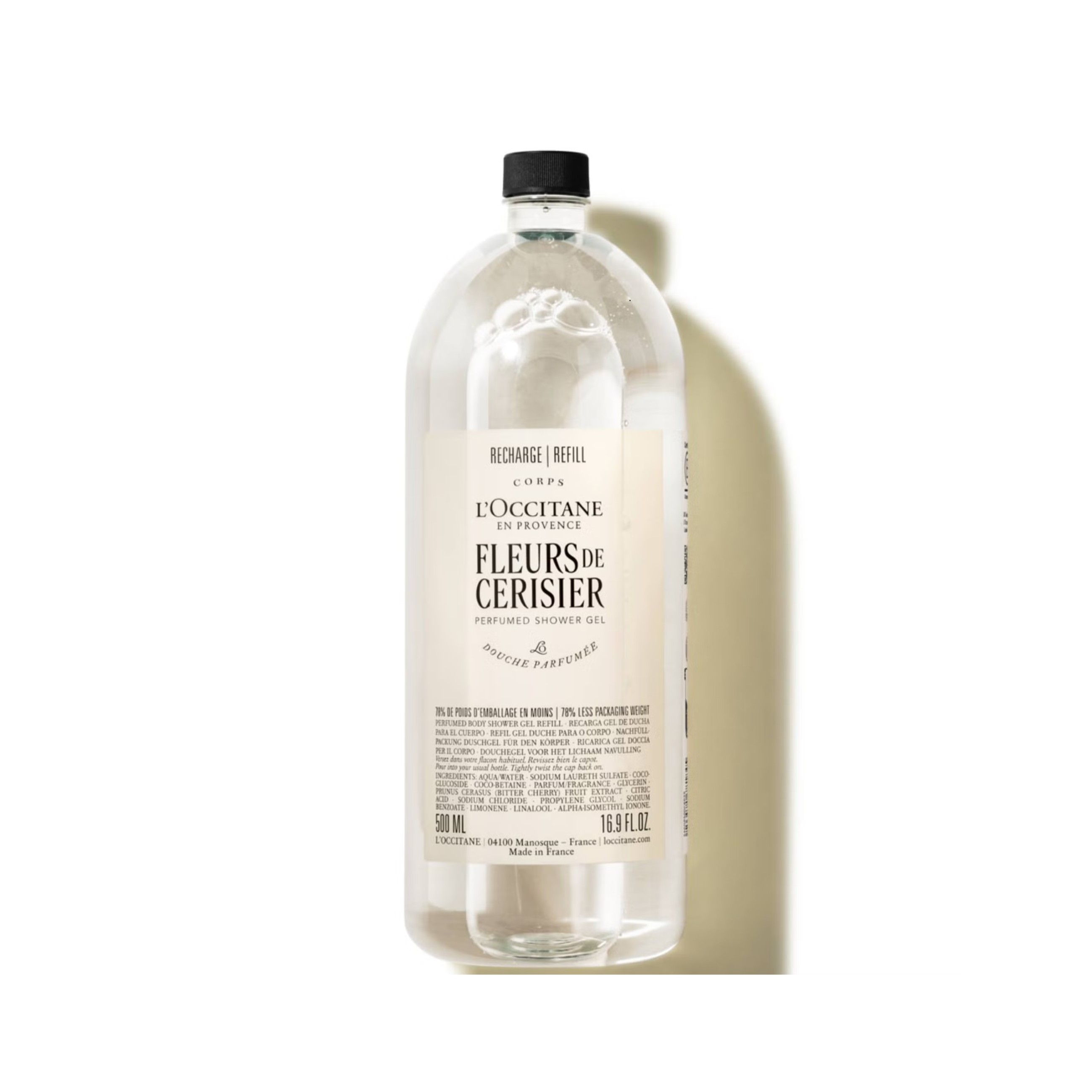 L'OCCITANE Fleurs de Cerisier Shower Gel Refill 500ml - Cherry Blossom  لوكسيتان جل استحمام للجسم معطر برائحة زهور الكرز