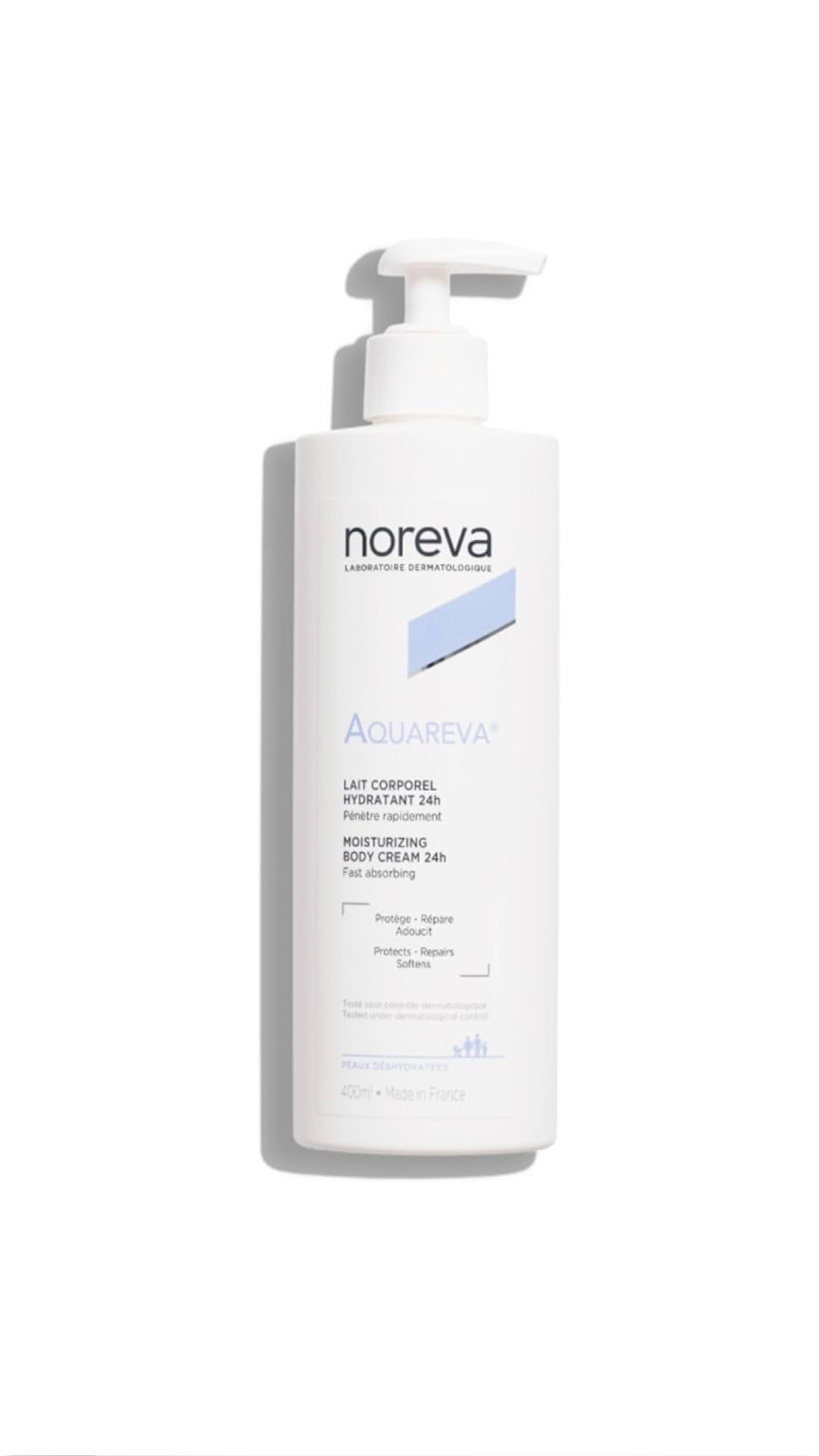 NOREVA AQUAREVA MOISTURIZING BODY CREAM 24H 400ml نوريڤا كريم حليبي مرطب للجسم