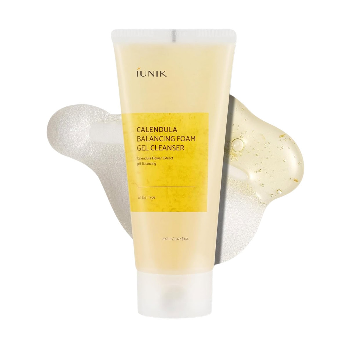 IUNIK Calendula Balancing Foam Gel Cleanser 150ml ايونيك غسول جل رغوي بخلاصة الكاليندولا يرطب البشرة ويدعم توازنها