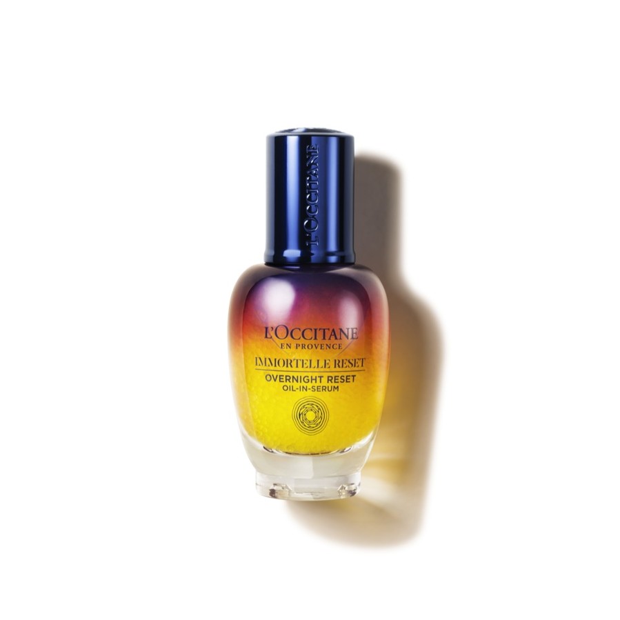 L'OCCITANE Immortelle OverNight Reset Oil-in-Serum 30ml  لوكسيتان سيروم ليلي زيتي مجدد ومعزز لاشراقة البشرة ودعم حاجزها الواقي 