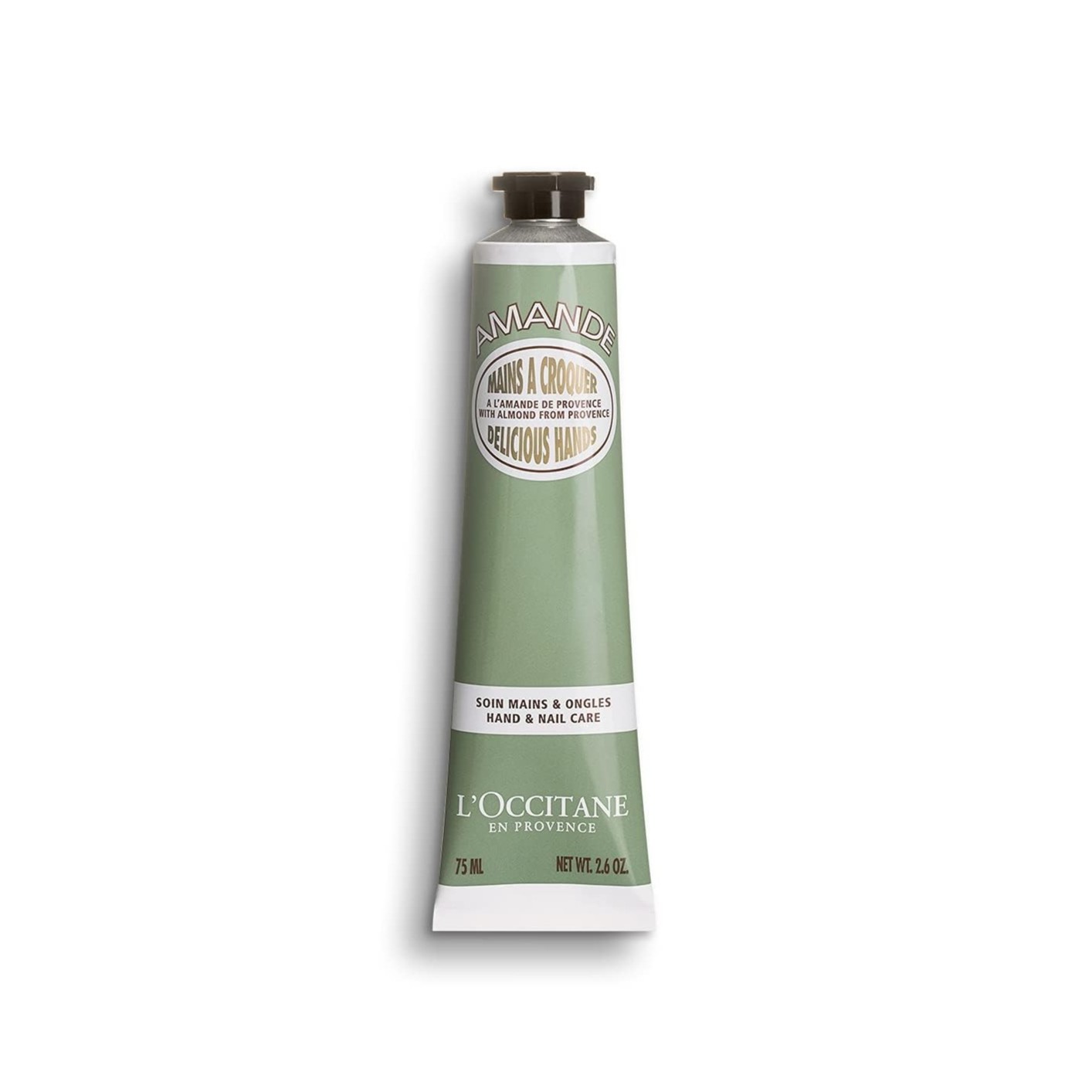 L'OCCITANE Almond Delicious Hands Hydrating Cream Hand & Nail Care 75ml  لوكسيتان كريم العناية باليدين والاظافر غني بزيت وحليب اللوز