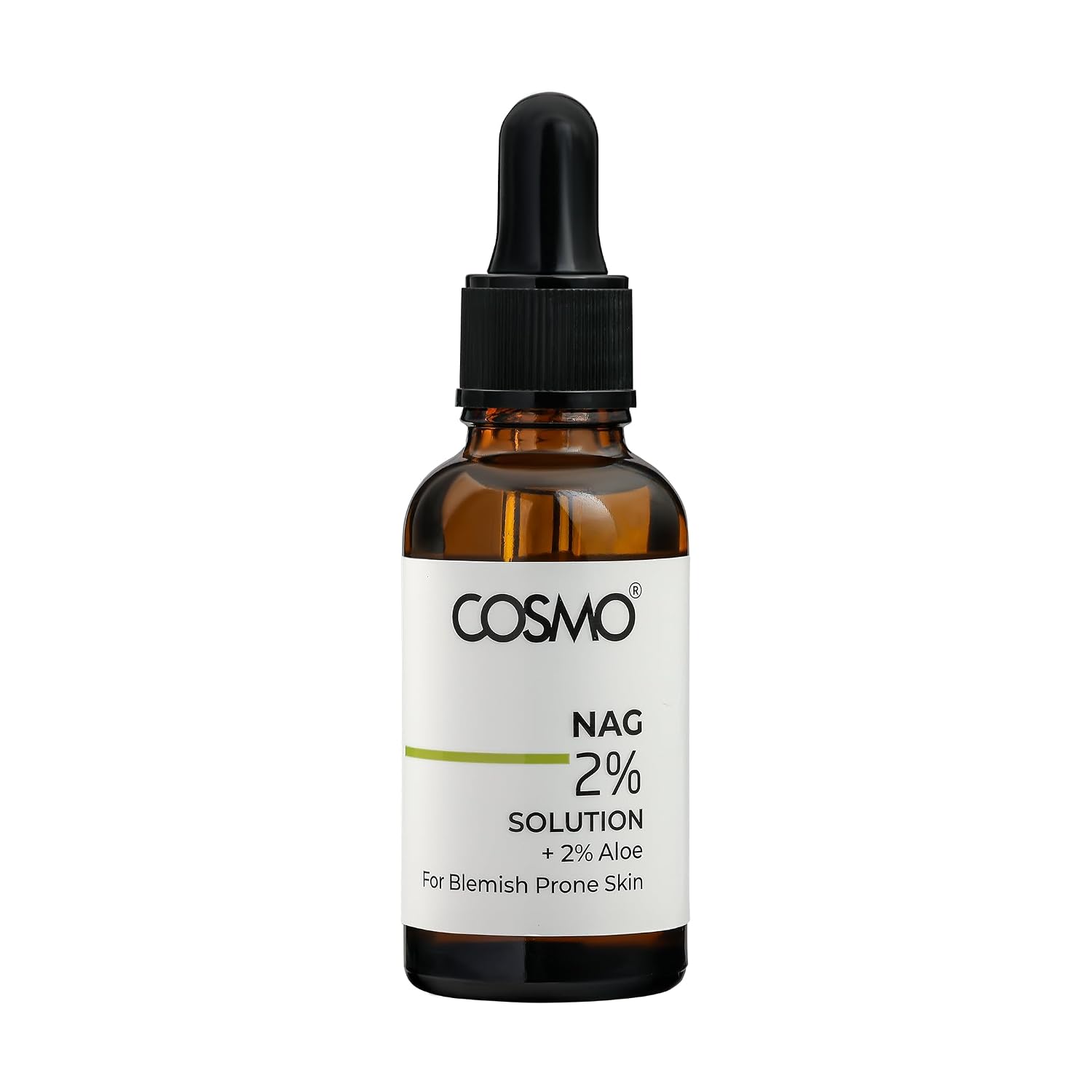 COSMO NAG 2% Solution + 2% Aloe For Blemish Prone Skin 30ml كوزمو سيروم يهدئ البشرة، يقلل آثار الحبوب، يوحد لونها، ويرطبها