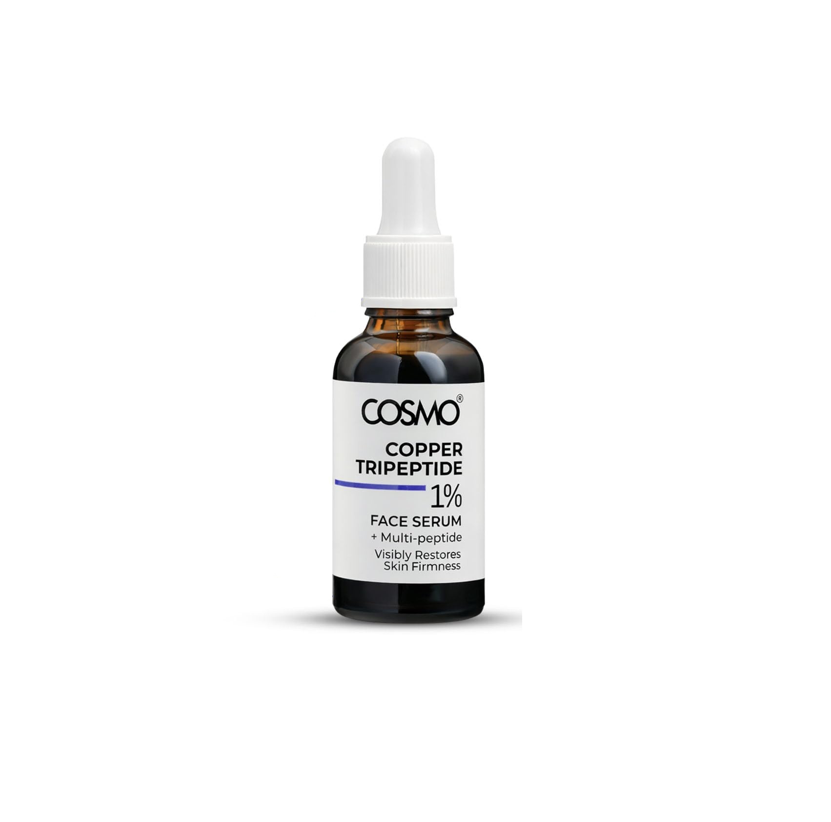 COSMO Copper Tripeptide 1% Face Serum 30ml كوزمو سيروم يدعم مرونة البشرة وتماسكها، ويحسن مظهر الخطوط الدقيقة