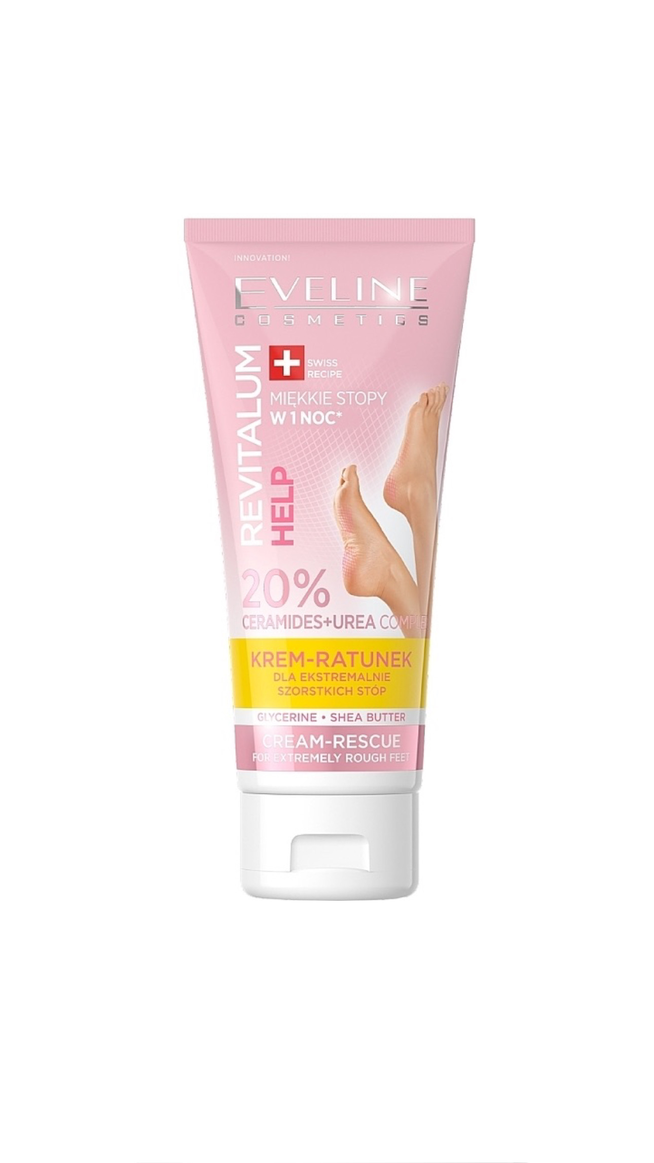 EVELINE COSMETICS REVITALUM HELP 20% CERAMIDES + UREA CREAM-RESCUE FOR EXTREMELY ROUGH FEET إيڤيلين كريم معالج لخشونة وجفاف القدمين