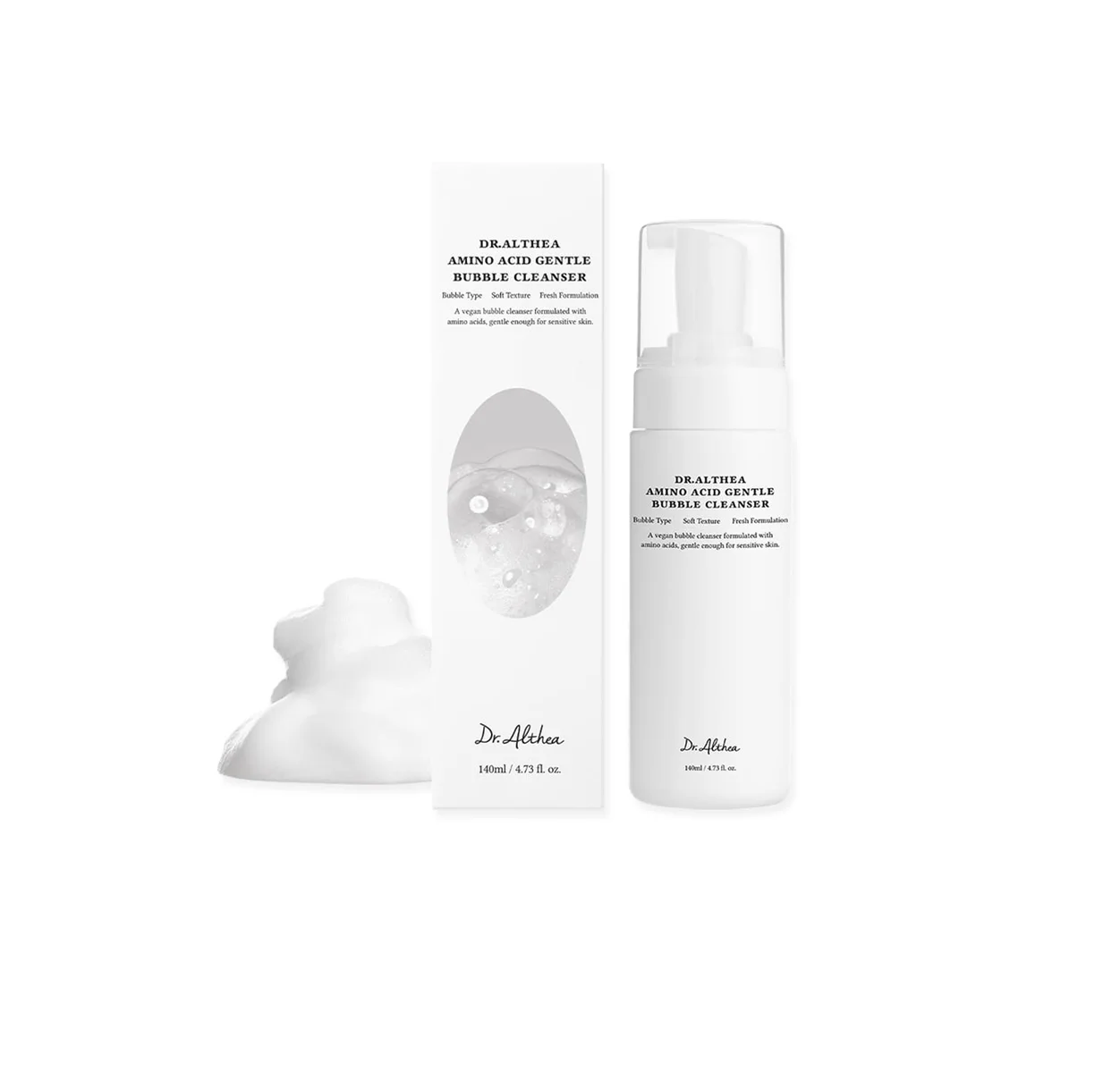 DR.ALTHEA Amino Acid Gentle Bubble Cleanser 140ml دكتور الثيا غسول ينظف بعمق، يحافظ على ترطيب البشرة، ويدعم حاجزها