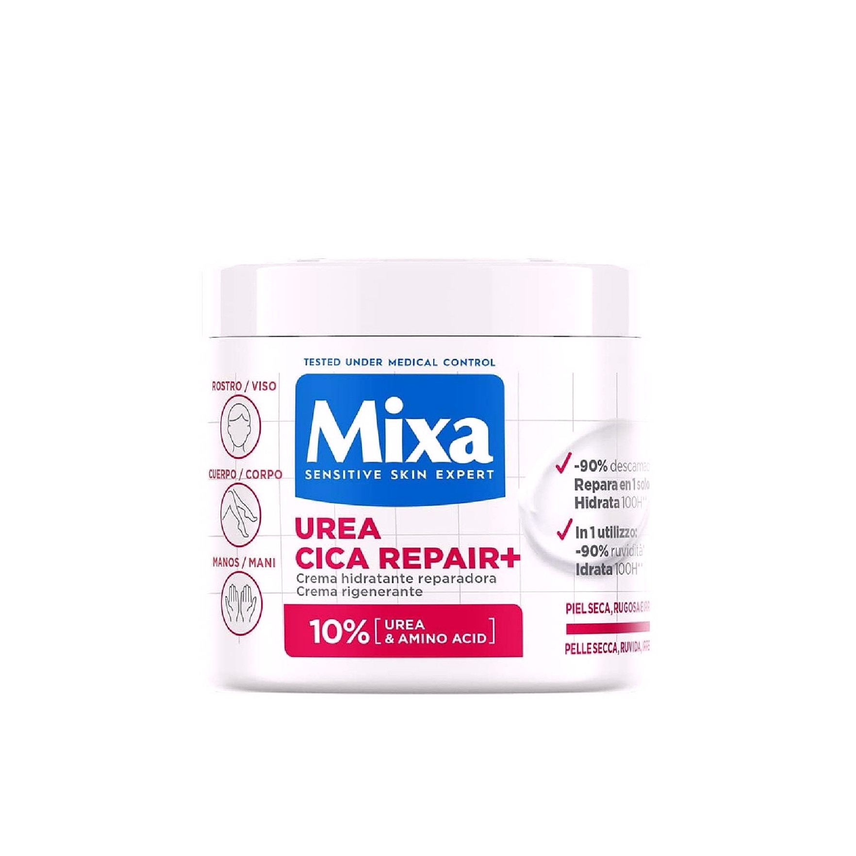 MIXA Urea Cica Repair+ Creme Regenerating Cream 10% urea & amino acid 400ml ميكسا كريم مرطب ومعزز لنعومة البشرة