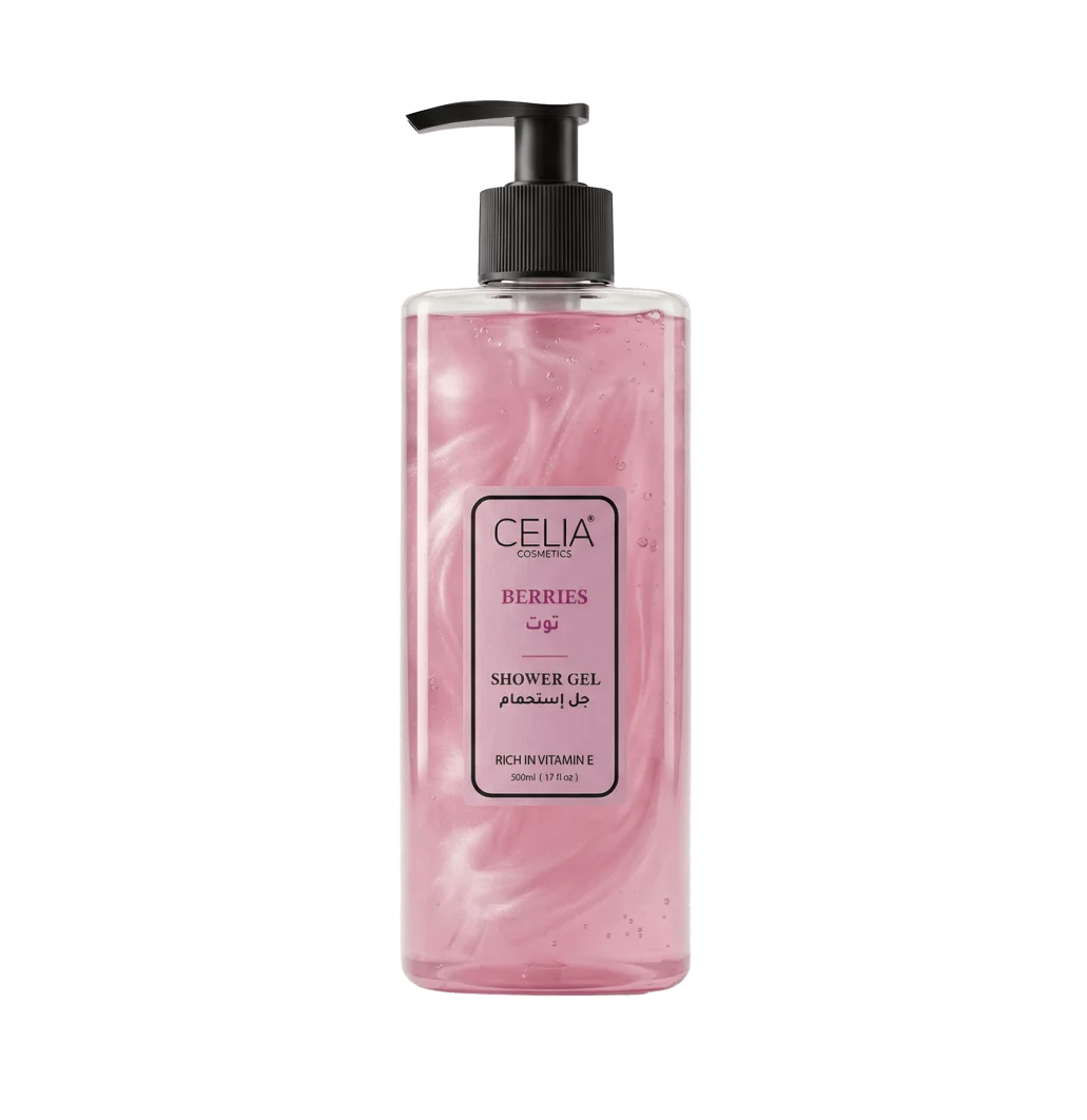 CELIA COSMETICS Shower Gel - Berries 500ml سيليا جل استحمام بخلاصة التوت ينظف البشرة ويرطبها ويمنحها نعومة