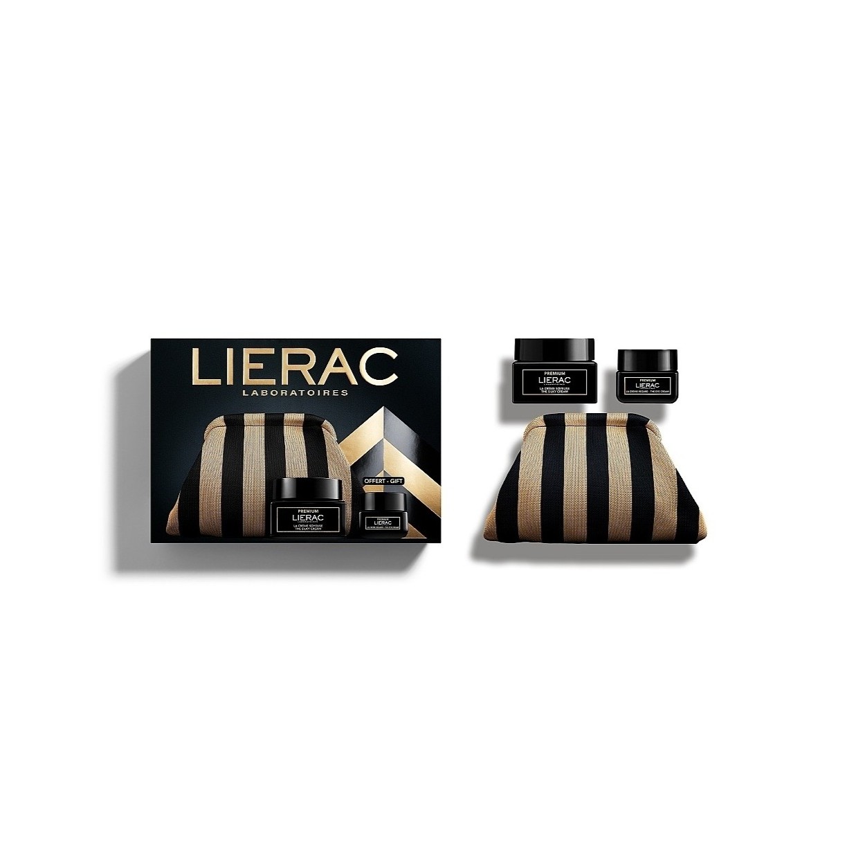 LIERAC Premium The Silky Cream Normal to Combination Skin 50ml & Premium The Eye Cream 20ml Gift Set  لايراك مجموعة العناية بالبشرة ومحيط العين