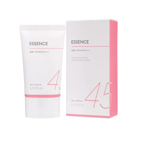 MISSHA All-around Safe Block Essence Sun SPF45 PA+++ 50ml  ميشا اسنس واقي من اشعة الشمس مرطب للبشرة