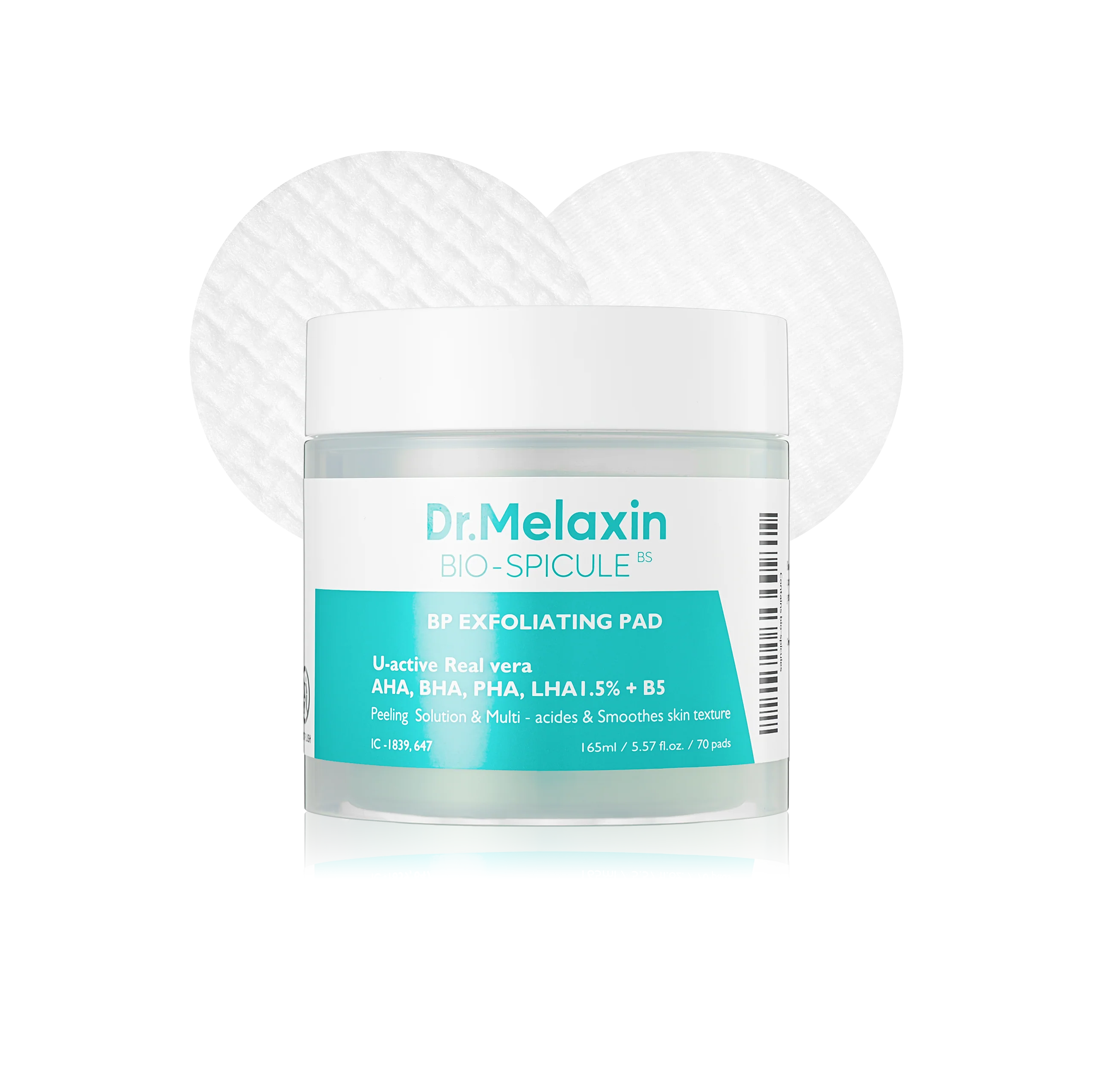 DR.MELAXIN B5 BP Exfoliating Pad 70 pads 65ml دكتور ميلاكسين بادات مقشرة تساعد على تنظيف المسام وتقليل الدهون