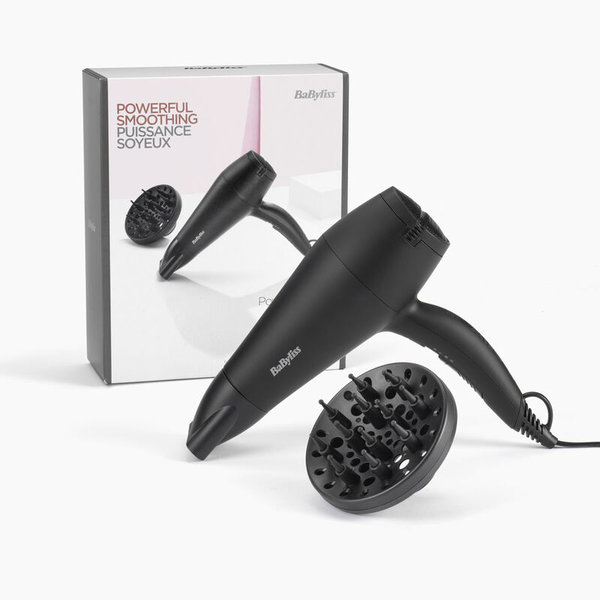 BABYLISS powerful Smoothing Power Smooth Dryer بيبيليس مجفف شعر بقوة هواء مركزة، يجفف الشعر بسرعة ويمنحه نعومة 