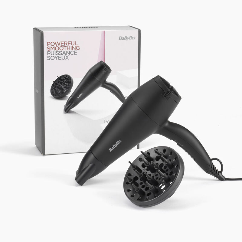 BABYLISS powerful Smoothing Power Smooth Dryer بيبيليس مجفف شعر بقوة هواء مركزة، يجفف الشعر بسرعة ويمنحه نعومة