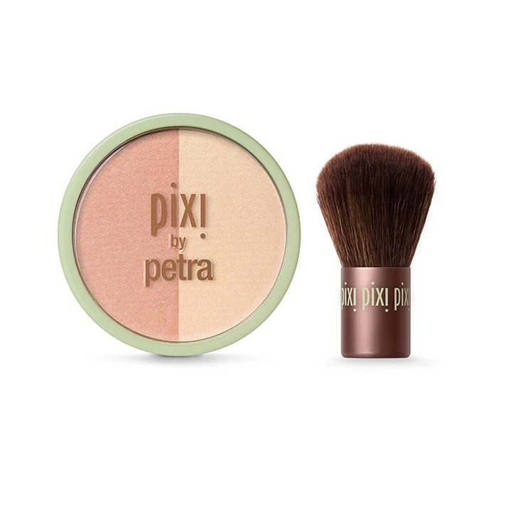 PIXI Beauty Blush Duo + Kabuki - Peach Honey أحمر خدود بيوتي ديو + كابوكي