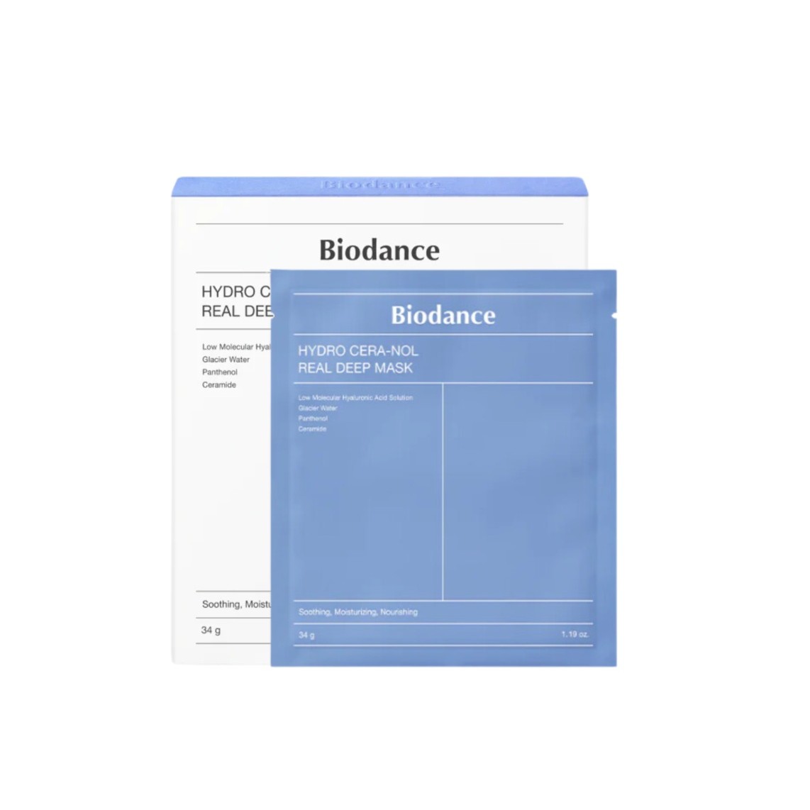 BIODANCE Hydro Cera-Nol Real Deep Soothing Mask (4 PACK) بايودانس ماسك مرطب ومعزز لشد نسيج البشرة