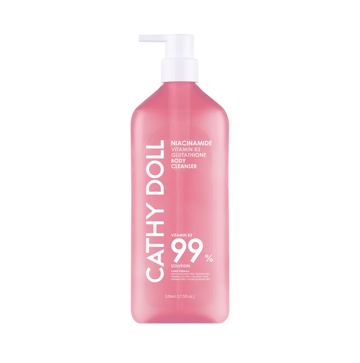 CATHY DOLL Niacinamide Vitamin B3 Glutathione Body Cleanser 520ml كاثي دول غسول للجسم ينظف ويرطب ويفتح البشرة بلطف