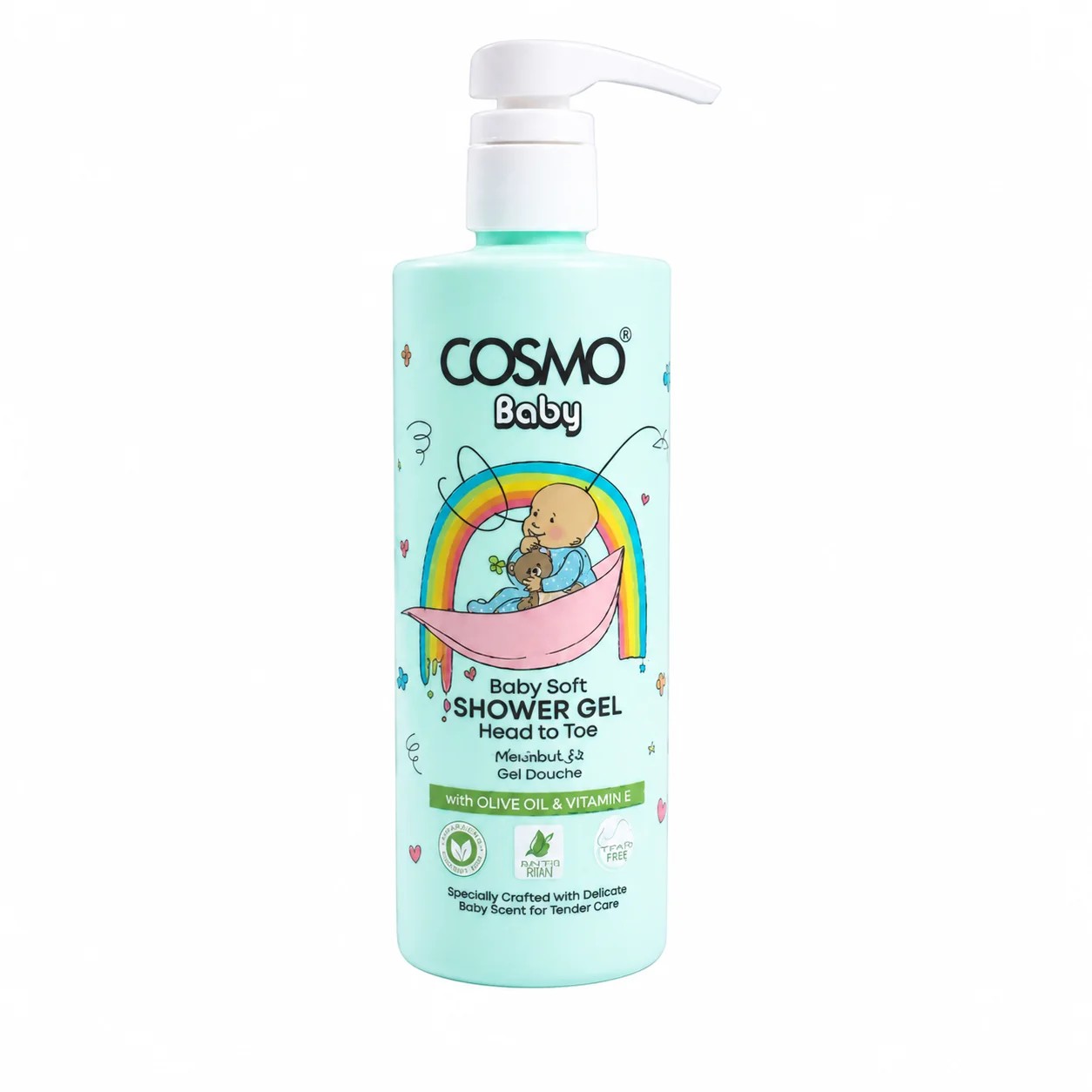 COSMO Baby Soft Shower Gel Head To Toe With Olive Oil & Vitamin E كوزمو جل استحمام للاطفال