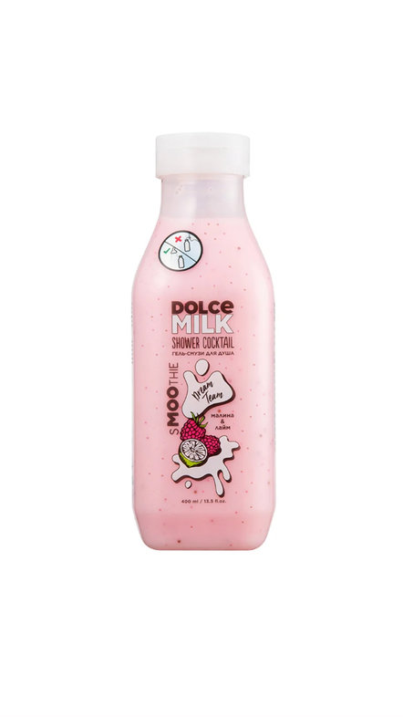 DOLCE MILK SMOOTHIE SHOWER GEL DREAM TEAM RASPBERRY & LIME 400ml دولتشي ميلك غسول جل منظف للجسم بخلاصة التوت و الليمون
