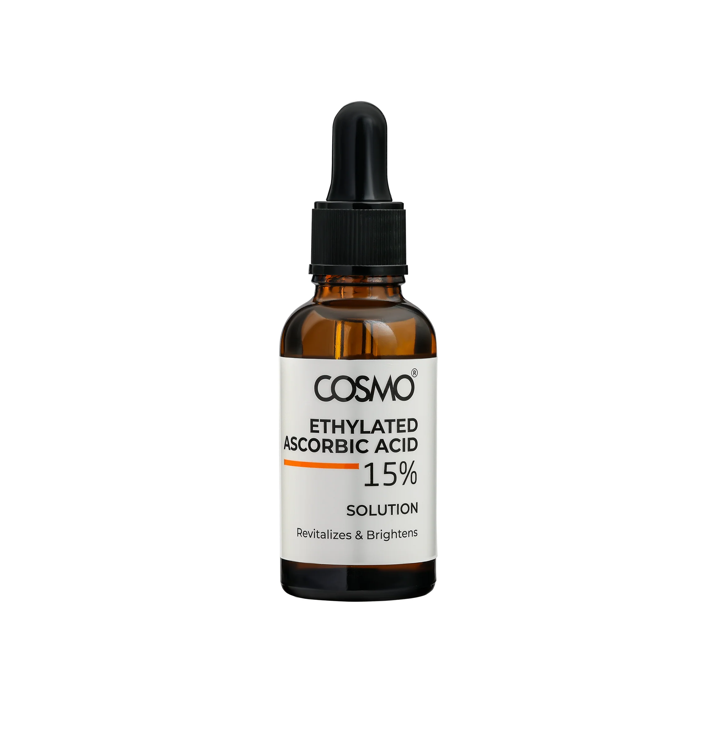 COSMO Ethylated Ascorbic Acid 15% Solution 30ml كوزمو سيروم فيتامين سي يمنح إشراقة، يوحد اللون، يقلل التصبغات والخطوط الدقيقة
