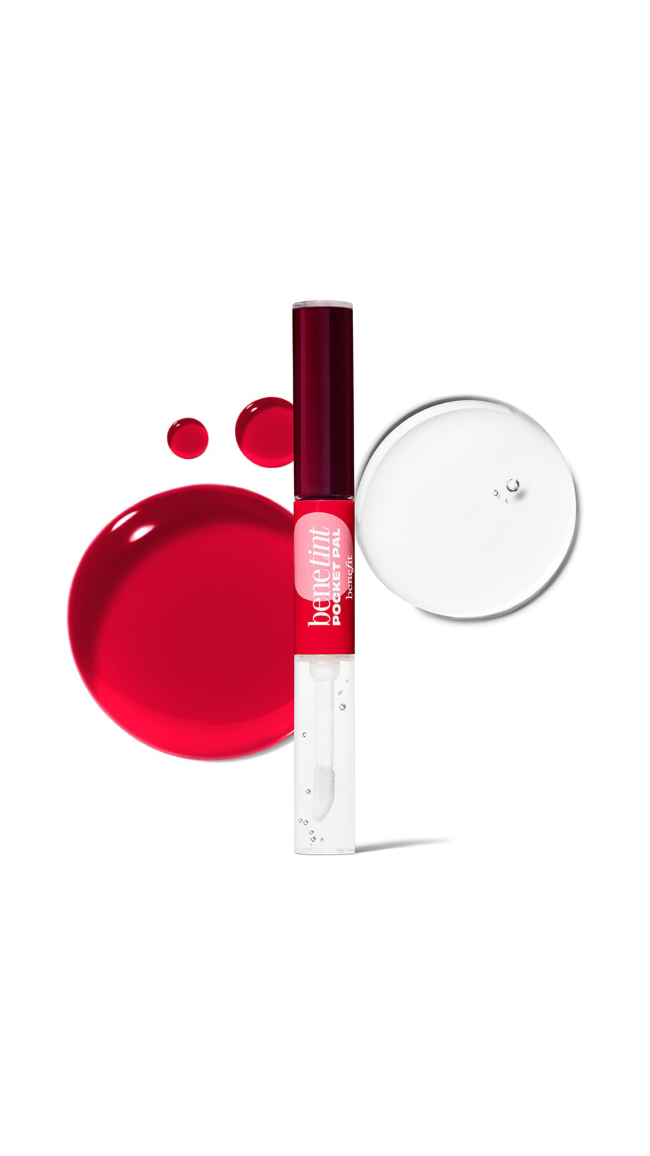 BENEFIT POCKET PAL TINTA Y GLOSS LABIAL DE DOBLE PUNTA بينيفت مستحضر مكياج بجانبين (تنت الشفاه والخدود ، گلوس ملمع للشفاه)