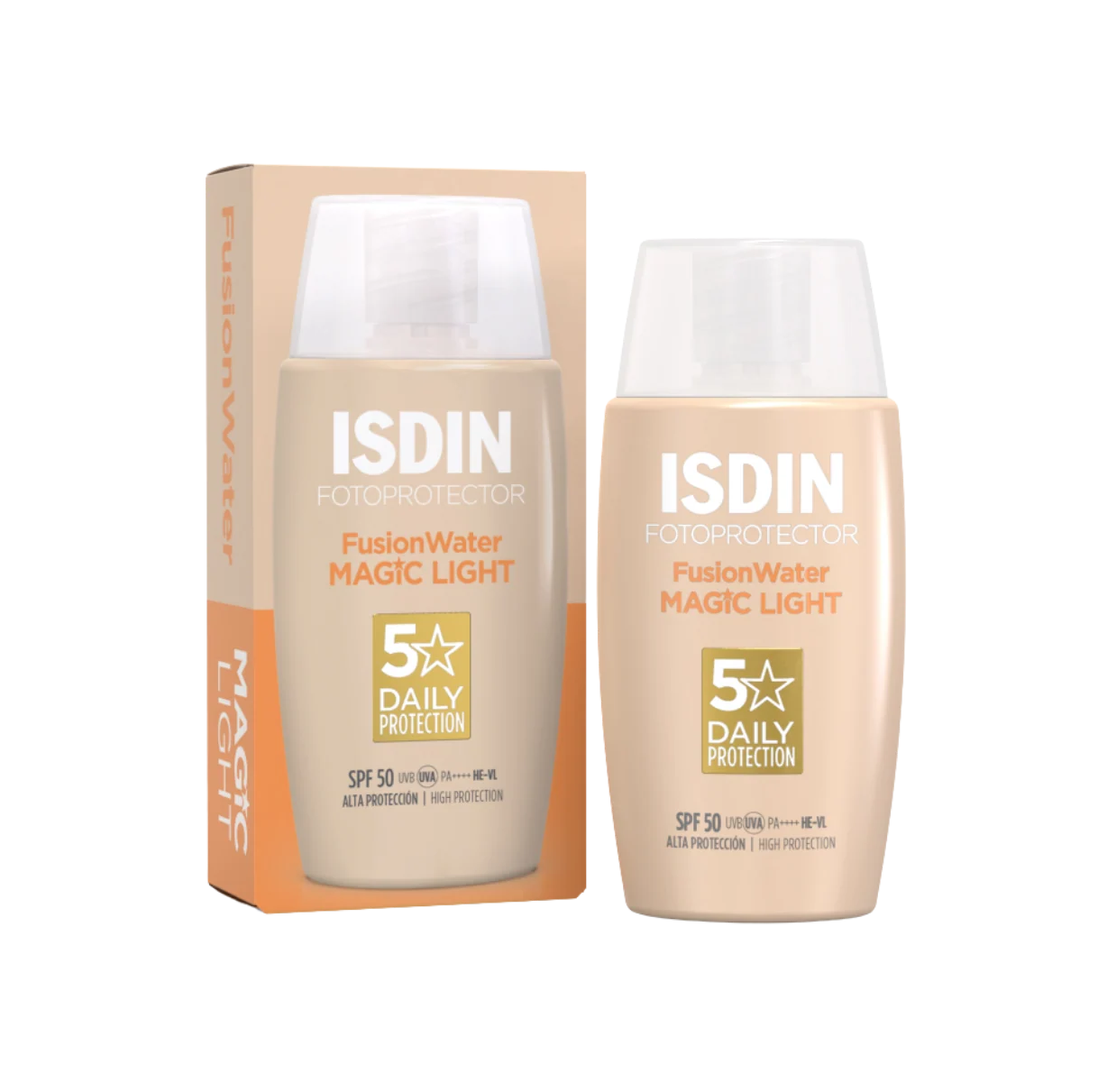 ISDIN Fotoprotector Fusion Water Magic Light Spf 50 ايزدن واقي من اشعة الشمس يحمي البشرة ويوحّد مظهرها