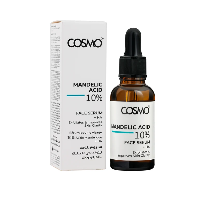 COSMO Mandelic Acid 10% Face Serum 30ml كوزمو سيروم مقشر يوحد لون البشرة، يحسن ملمسها، ويعزز صفاءها