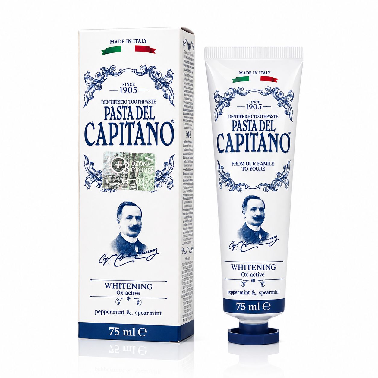 CAPITANO Whitening Ox-active Peppermint & Spearmint Toothpaste 75ml كابيتانو معجون اسنان