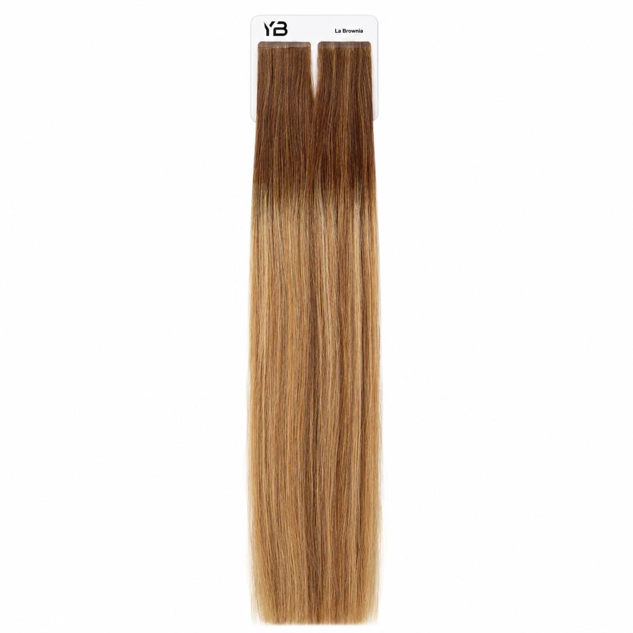 YOUMI BEAUTY La Brownla – Tape-In Hair Extension - New يومي بيوتي اكستينشن للشعر بدرجة البني المتوسط