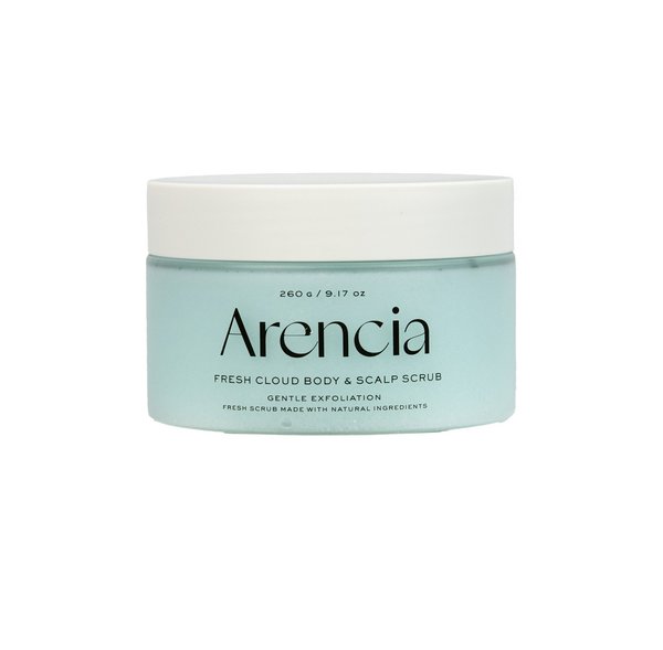 ARENCIA Cloud Body & Scalp Scrub French Mint & Lily 260g ارينسيا مقشر بالنعناع وزنبق الوادي يقشر البشرة وفروة الرأس بملح البحر، ينعمها، وينعشها