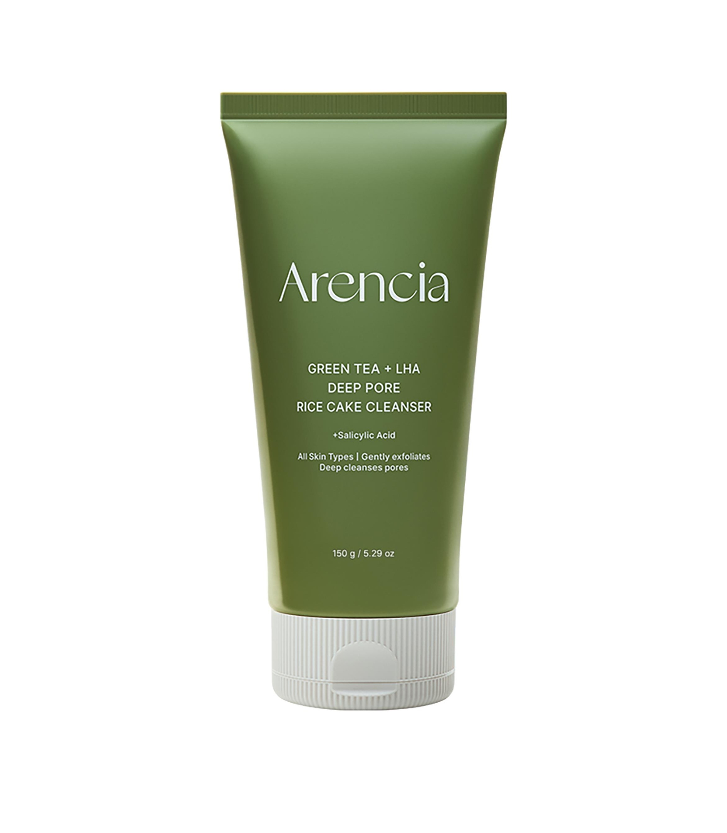 ARENCIA Green + LHA Deep Pore Rice Cake Cleanser 150g ارينسيا غسول لتنظيف البشرة بعمق، إزالة الزيوت والشوائب و تنعيم البشرة 