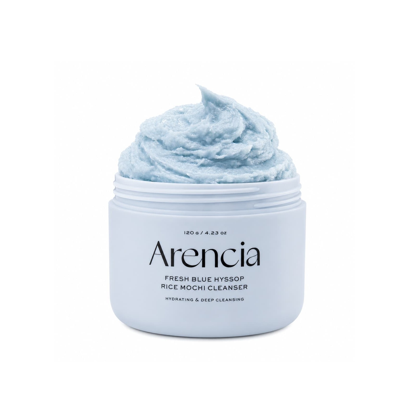 ARENCIA Fresh Blue Hyssop Rice Mochi Cleanser 120g  ارينسيا غسول رغوي منقي ومنظف لمسام البشرة