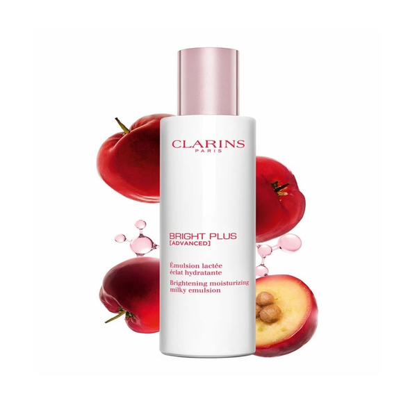 CLARINS Bright Plus Advanced Brightening Moisturizing Milky Emulsion 100ml كلارنس محلول برايت بلس يرطب البشرة بعمق، ويساعد على تفتيحها وتوحيد لونها
