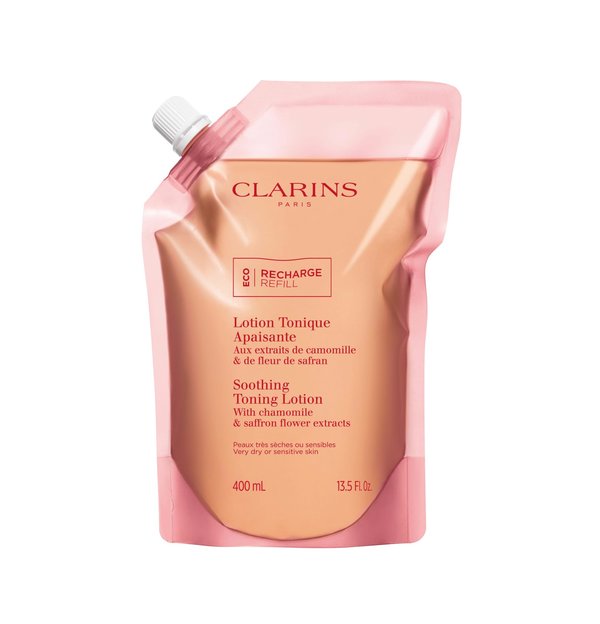 CLARINS Soothing Toning Lotion With Chamomile & Saffron Flower Extracts (Refill) 400ml كلارنس تونر مهدئ يرطب البشرة الحساسة والجافة