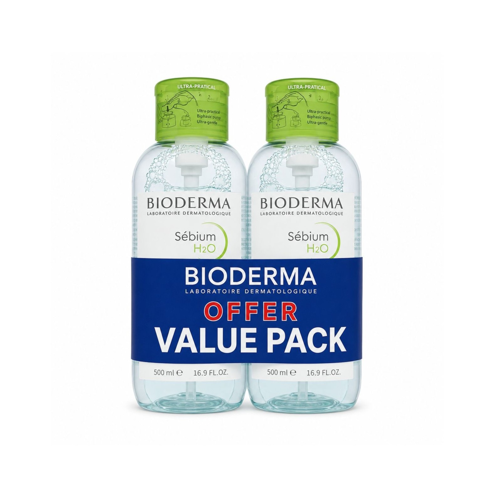 BIODERMA SENSIBIO H2O Micellar Water 500ml 1+1 Special Offer بايوديرما مسلير مزيل مكياج للبشرة الدهنية و المختلطة بعرض خاص