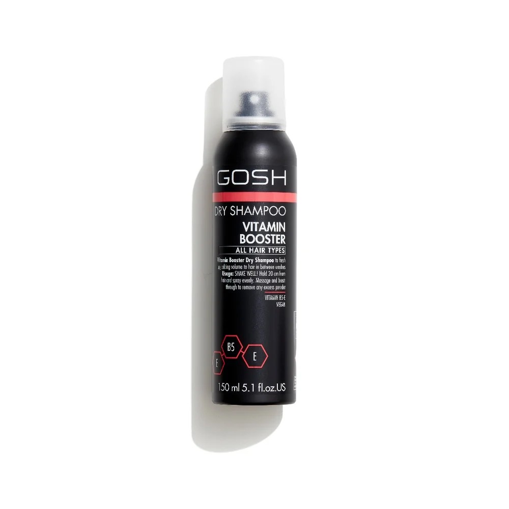 GOSH Dry Shampoo Vitamin Booster For All Hair Types 150ml كوش شامبو جاف نباتي يمتص الزيوت الزائدة لجميع أنواع الشعر