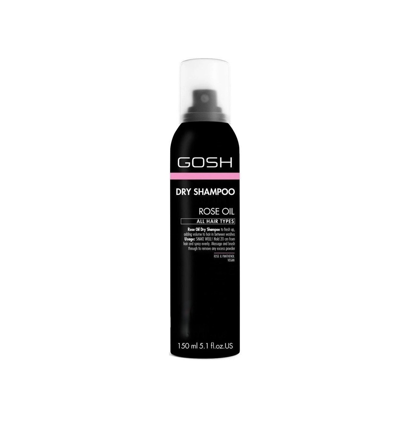 GOSH Dry Shampoo Rose Oil For All Hair Types 150ml كوش شامبو جاف يمتص الزيوت والشوائب، ينعش الشعر، يقلل الدهنية، ويمنحه كثافة