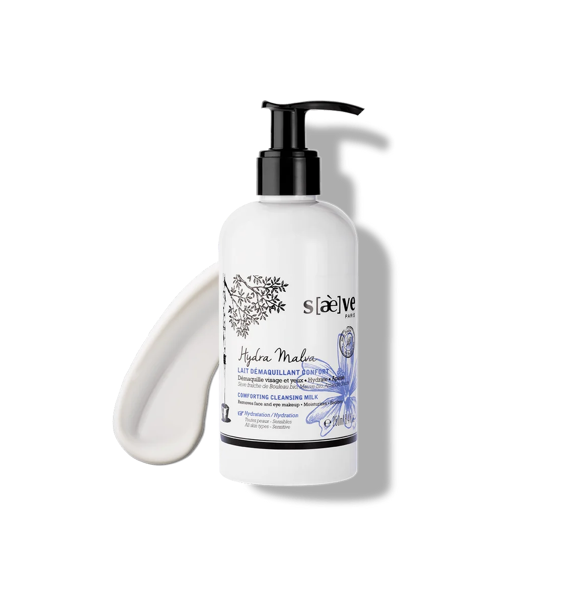 SAEVE PARIS Hydra Malva Comforting Cleansing Milk Make-Up Remover 250ml ساييف غسول كريمي مزيل للمكياج يرطب البشرة و ينظفها بعمق