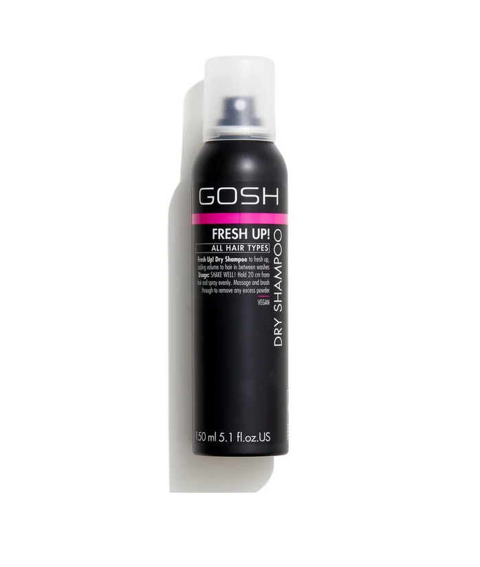 GOSH Dry Shampoo Fresh Up All Hair Types 150ml كوش شامبو جاف يزيل الدهون الزائدة و يمنح الشعر مظهرًا نظيفًا ومنتعشًا