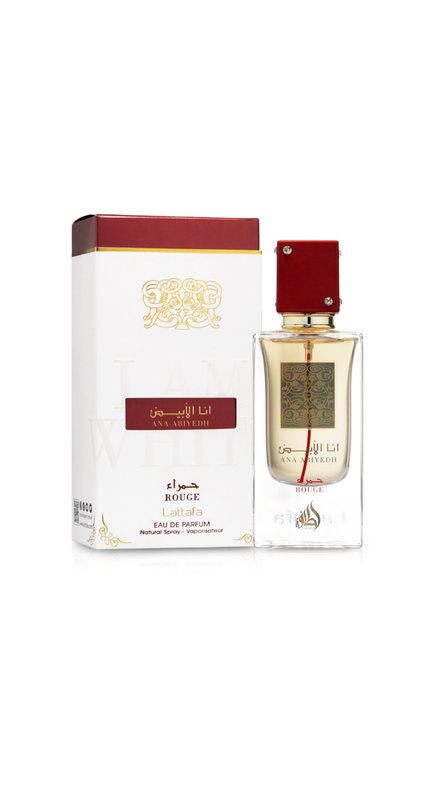 LATTAFA ANA ABIYEDH ROUGE EAU DE PARFUM 60ml لطافة انا الابيض عطر حمراء للجنسين
