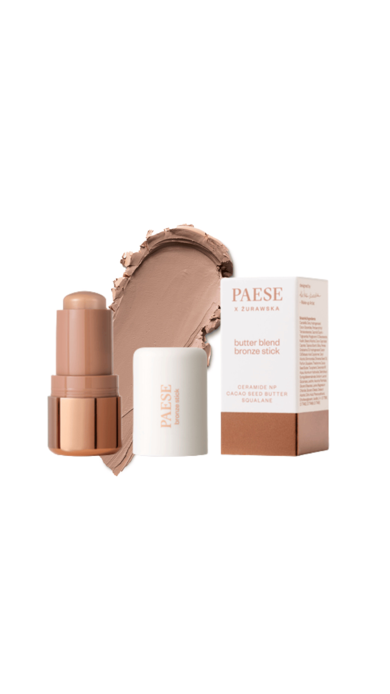 PAESE X ŻURAWSKA BUTTER BLEND BRONZE STICK - 01 Latte پيز برونزر كريمي للوجه