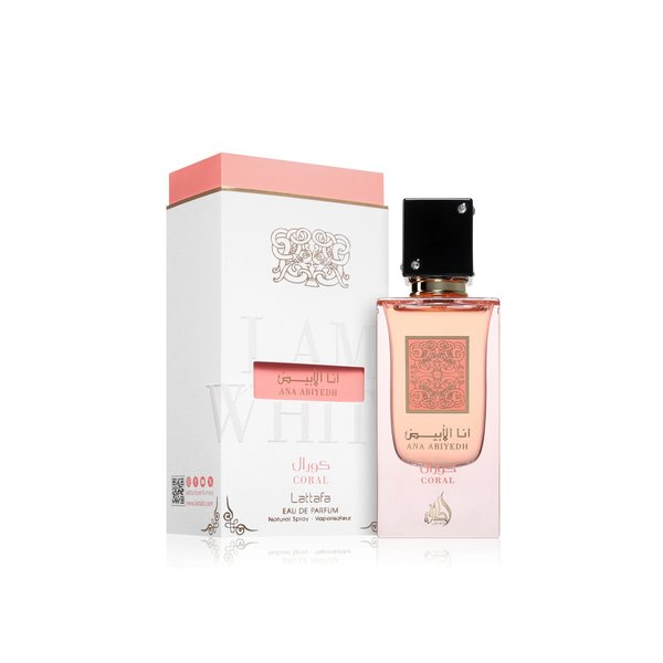 LATTAFA Ana Abiyedh Coral Eau de Parfum For Unisex 60 ml  لطافة عطر انا الابيض كورال للرجال والنساء