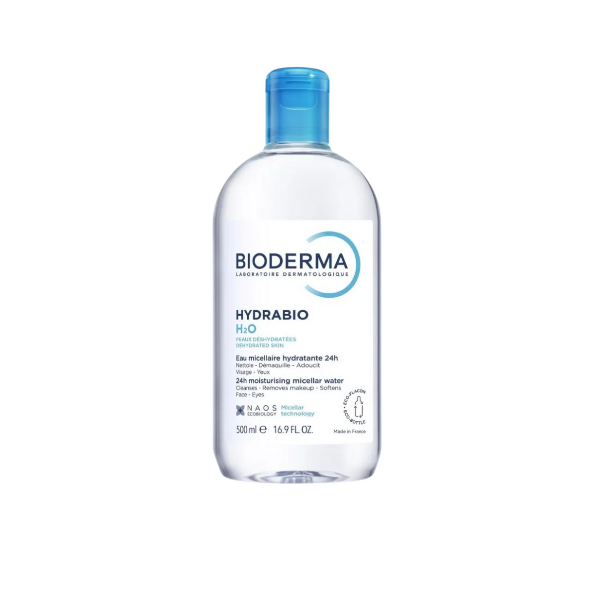 BIODERMA Hydrabio H2O 24h Moisturising Micellar Water 500ml بايوديرما غسول و مزيل مكياج ينظف ويرطب البشرة الحساسة والجافة