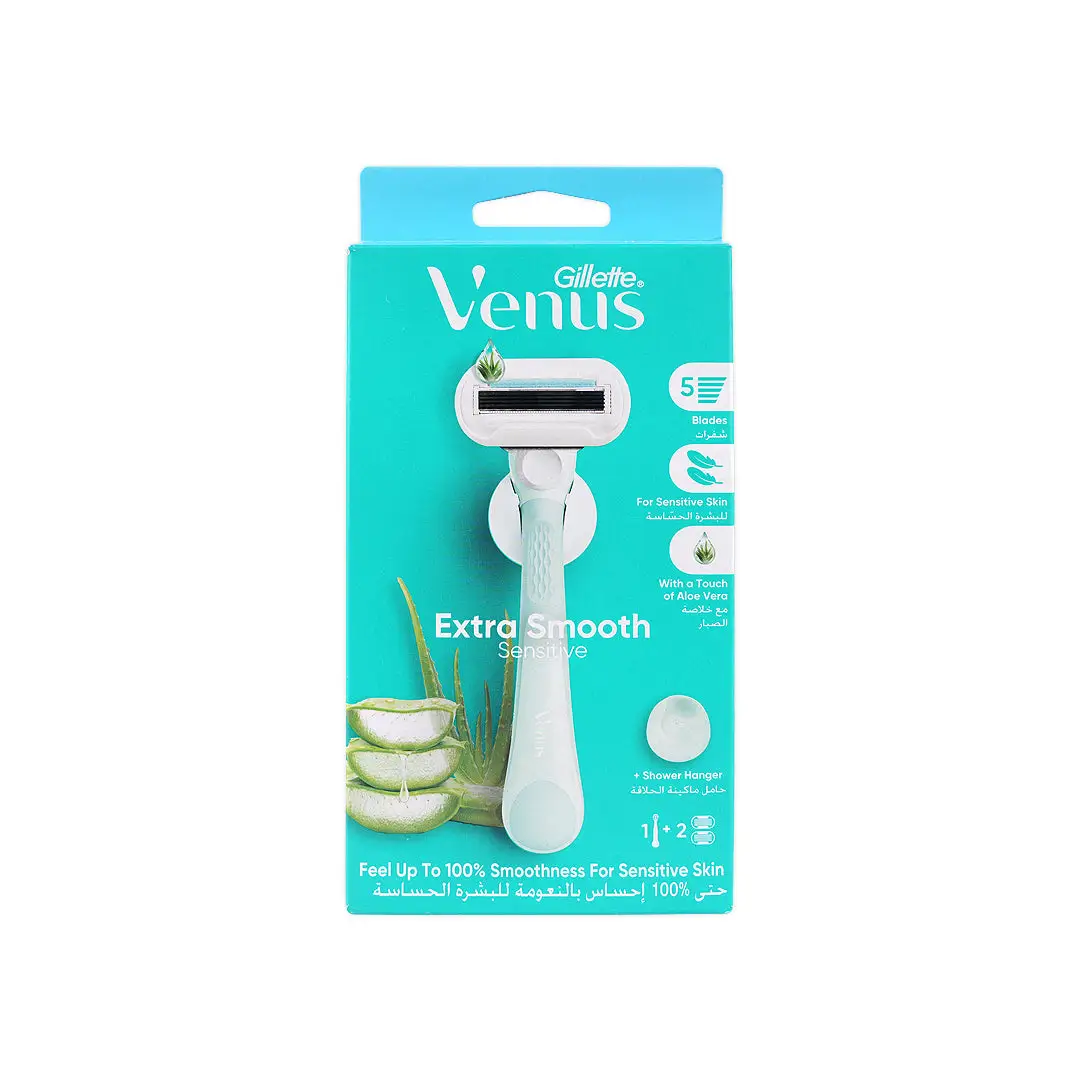 GILLETTE Venus Extra Smooth Sensitive 1+2 Up جيليت فينوب شفرات ازالة الشعر للنساء