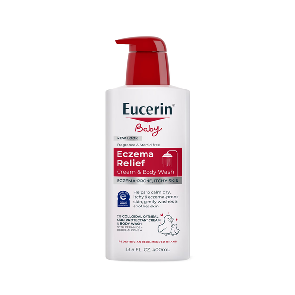 EUCERIN Eczema Relief Cream & Body Wash for BABY 400ml  يوسيرين غسول معالج ومهدئ لجسم الاطفال الجاف والمعرض للأكزيما