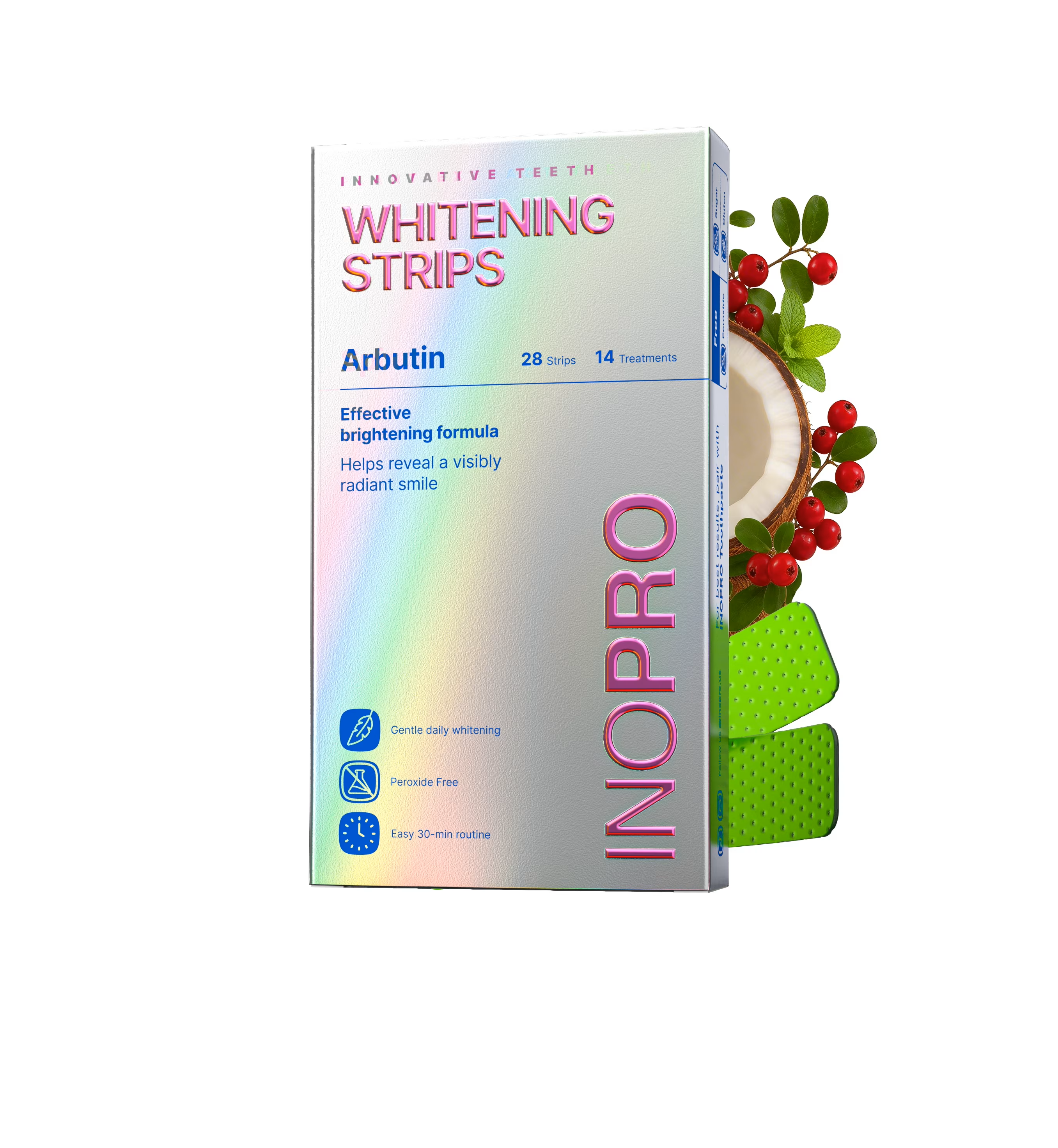 INOPRO Whitening Strips Arbutin Effective Brightening Formula 28 Strips اينوبرو شرائط تبييض تساعد على إزالة البقع